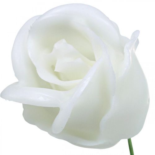 Artikel Kunstige roser hvide voksroser dekorative roser voks Ø6cm 18stk