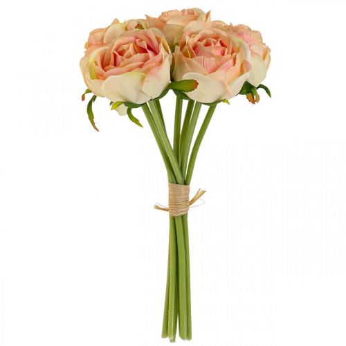 Floristik24 Kunstige roser lyserøde kunstige roser 28cm bundt 7 stk