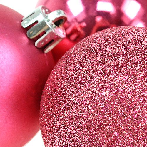 Floristik24 Plast julekugler pink Ø6cm 10stk