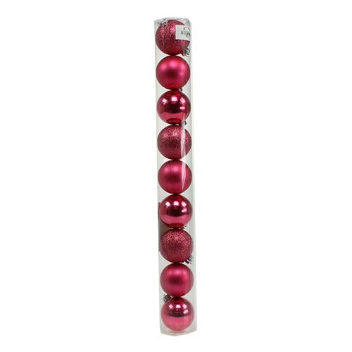 Floristik24 Plast julekugler pink Ø6cm 10stk