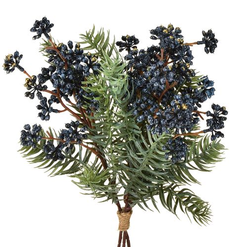 Kunstige enebærgrene med bær, nålegrene, 45 cm, 3 stk.