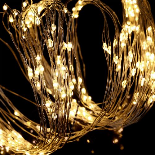 Floristik24 LED lys bundt til indvendig og udvendig 640 1,9m sølv/varm hvid