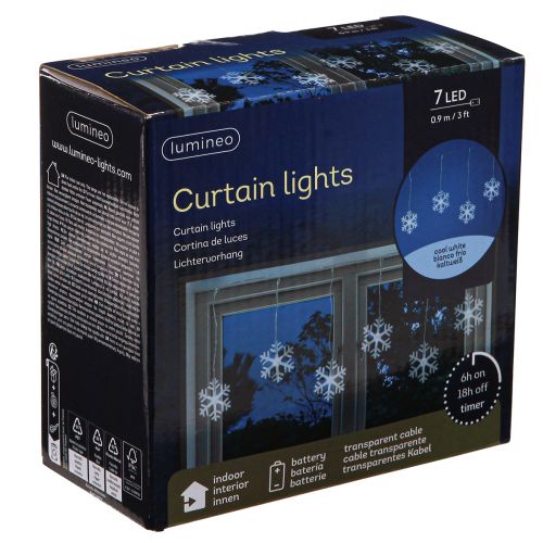 Artikel LED vinduesdekoration jule kold hvid til batteri 25×90cm