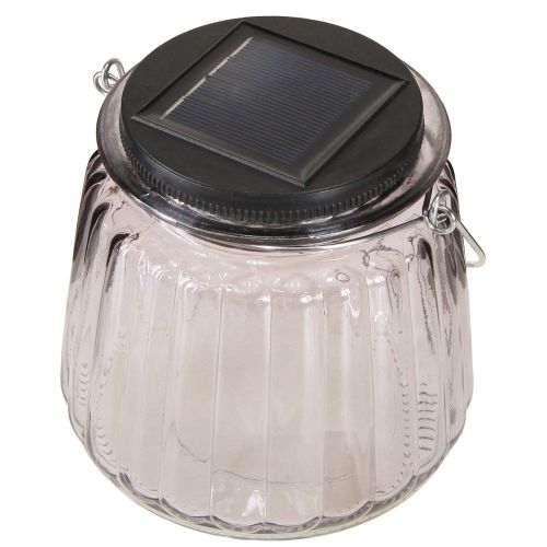 Artikel LED Havelys Glas Solar til Ophæng Lilla Ø10,5cm 2stk