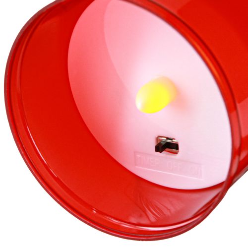 Artikel LED gravlys med timer kirkegård lys til batteri rød H12,5cm