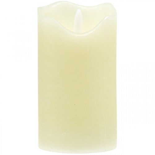 Floristik24 LED Candle Real Wax Creme Til Batteri Med Timer H13cm