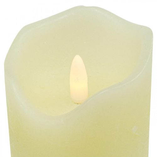Floristik24 LED Candle Real Wax Creme Til Batteri Med Timer H13cm