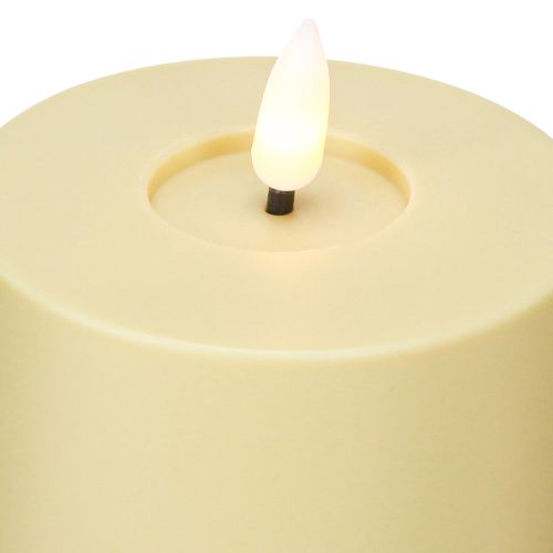 Artikel LED Stearinlys Udendørs Timer Flammeeffekt Grøn Beige H12cm