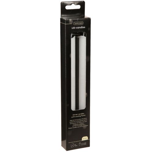 Artikel LED stearinlys voksstav stearinlys hvid til batteri 24cm 2 stk