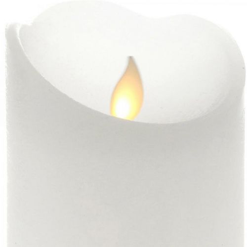 Artikel LED stearinlys voks søjle lys varm hvid Ø7,5cm H12,5cm