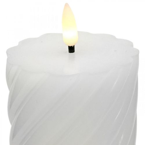 Artikel LED lys med timer hvid varm hvid ægte voks Ø7,5cm H15cm