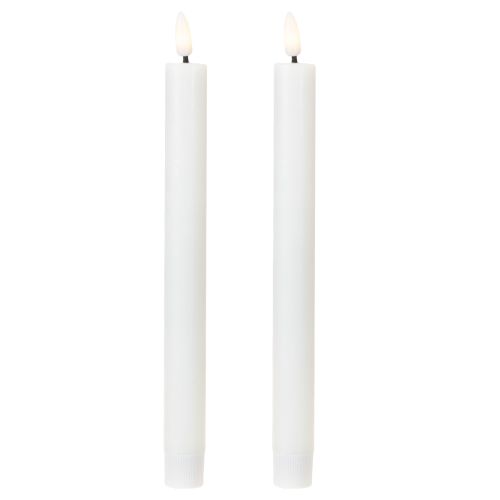 LED-lys hvide koniske lys voks varm hvid 24,5 cm 2 stk.