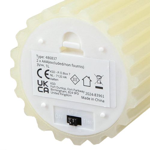Floristik24 LED stearinlys med timer voksrille stearinlys 7,5/10 cm creme 2 stk.