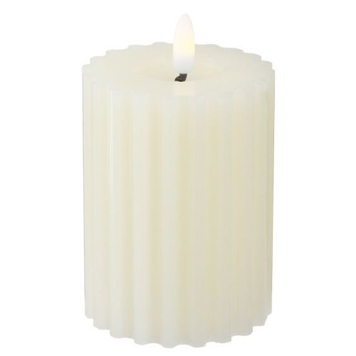 Floristik24 LED stearinlys med timer voksrille stearinlys 7,5/10 cm creme 2 stk.