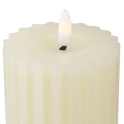 Floristik24 LED stearinlys med timer voksrille stearinlys 7,5/10 cm creme 2 stk.