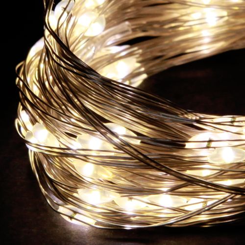 Artikel LED lyskæde 100 Micro LED varm hvid timer 4 stk.