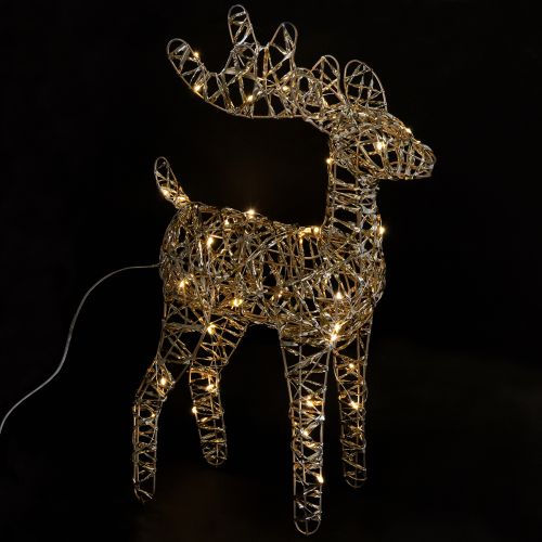 Floristik24 LED Rensdyr Metal Juledekoration Indendørs Gylden H40cm