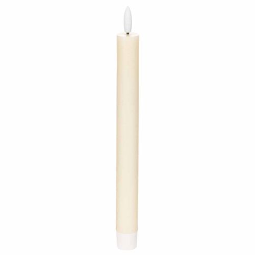 LED-konisk lys i hvid med varmt hvidt lys, 24 cm, med timer, 2 stk.