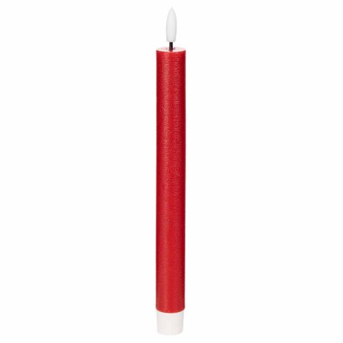 LED-konisk lys, rødt med varmt hvidt lys, 24 cm, 2 stk.