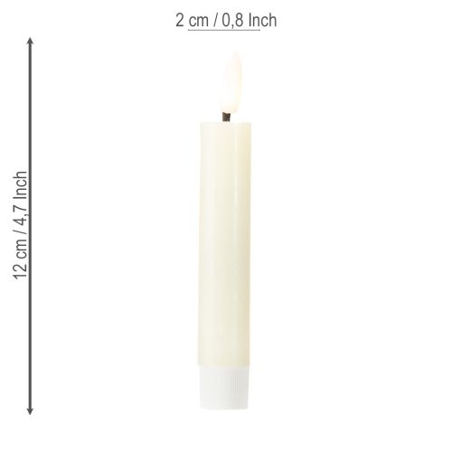 Floristik24 LED-lys creme varm hvid ægte voks H14,5 cm 2 stk.
