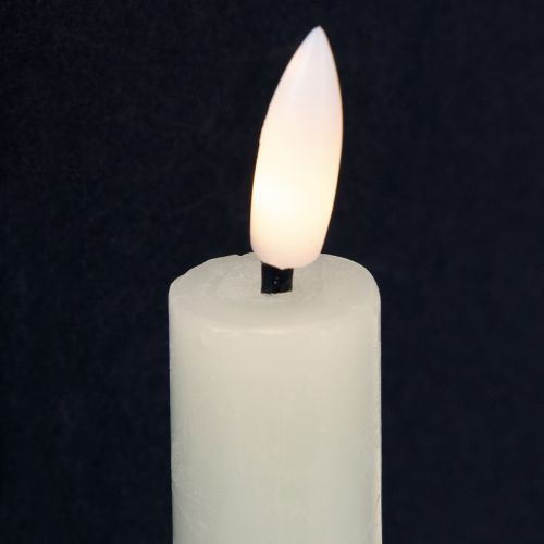 Floristik24 LED-lys creme varm hvid ægte voks H14,5 cm 2 stk.