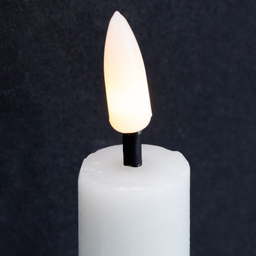 Artikel LED-stavlys hvidt vokslys LED varm hvid 14,5 cm 2 stk.