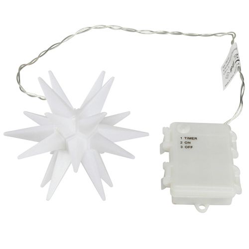 Floristik24 LED stjerne udvendig hvidt lys stjerne batteri Ø12cm H66cm