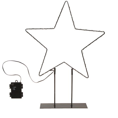 Artikel LED-stjerne stående metal 100 Micro LED varm hvid Ø37cm