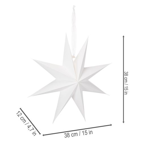 LED hængende stjerne med timer, varm hvid, udendørs, 38 cm | Floristik24.dk