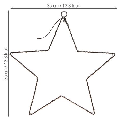 Artikel LED-stjerne til ophængning af metal 110L varm hvid indvendig Ø35cm