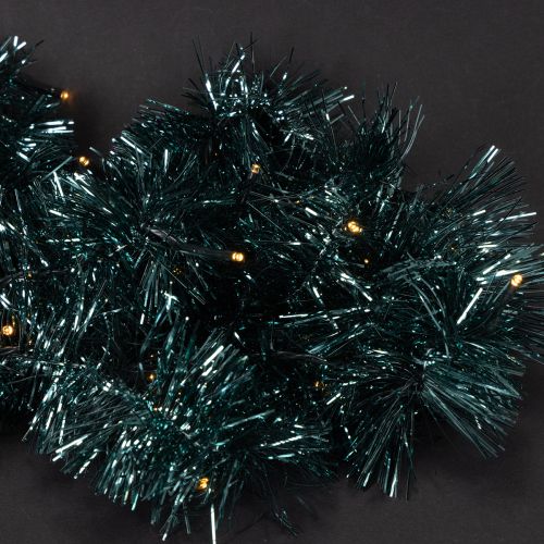 Julegirlande med glitter og 60 LED'er og timer, udendørs, 3 m | Floristik24.dk