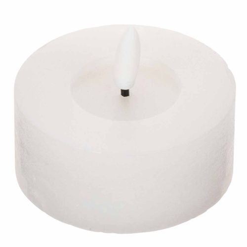 LED XL fyrfadslys hvid ægte voks med timer varm hvid 6 cm 2 stk.