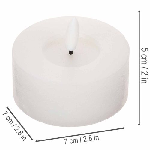 LED XL fyrfadslys hvid ægte voks med timer varm hvid 6 cm 2 stk. | Floristik24.dk