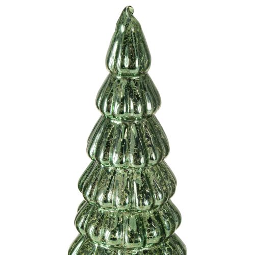 Floristik24 LED juletræ roterende grøn sølv H34cm 2 stk