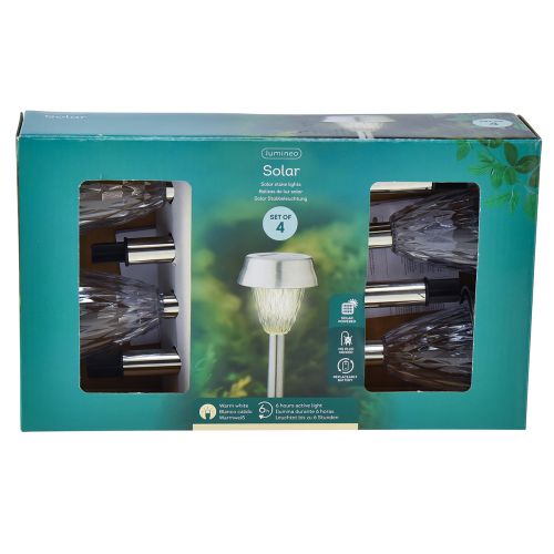 Artikel LED havelys solar med timer varm hvid H35cm 4 stk