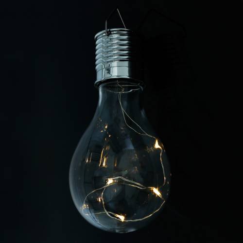 Floristik24 Havedekoration solcelle LED pære varm hvid H15cm 5 stk