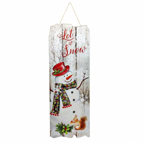 Floristik24 LED vægmaleri snemand "Let it Snow" 21 × 60cm Til batteri