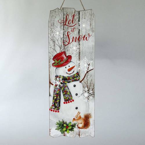 Floristik24 LED vægmaleri snemand "Let it Snow" 21 × 60cm Til batteri