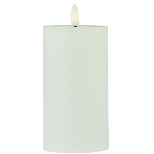 Floristik24 LED stearinlys timer ægte voks hvid rustikt look Ø7cm H15cm