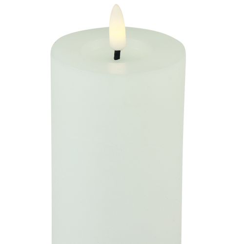 Floristik24 LED stearinlys timer ægte voks hvid rustikt look Ø7cm H15cm