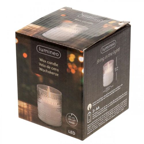Floristik24 LED stearinlys voks søjle lys LED lanterne Ø8,5cm H10cm