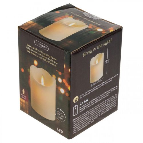 Floristik24 LED stearinlys voks søjle lys varm hvid Ø7,5cm H10cm