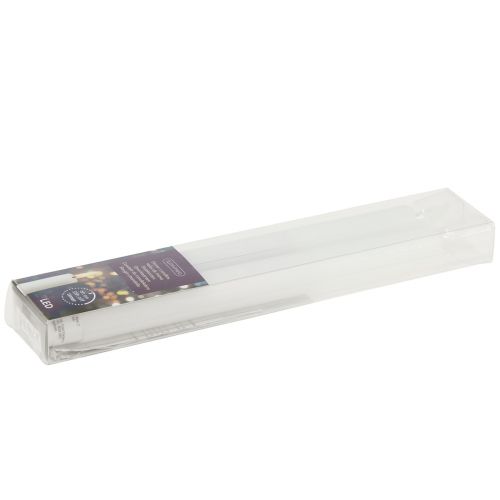 Artikel LED lys med timer stick lys ægte voks hvid 25cm 2 stk