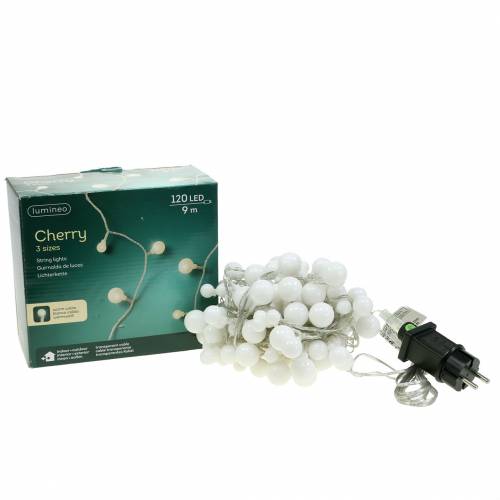Artikel LED lyskæde Cherry varm hvid 9m 120LED