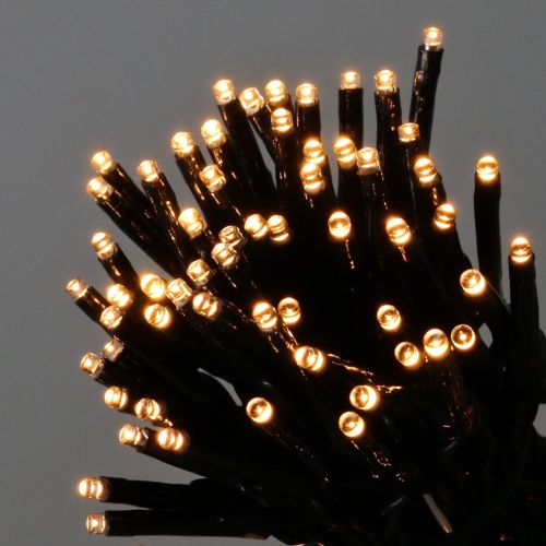 LED lyskæde 144 sort, varm hvid til udvendig 1,2 m