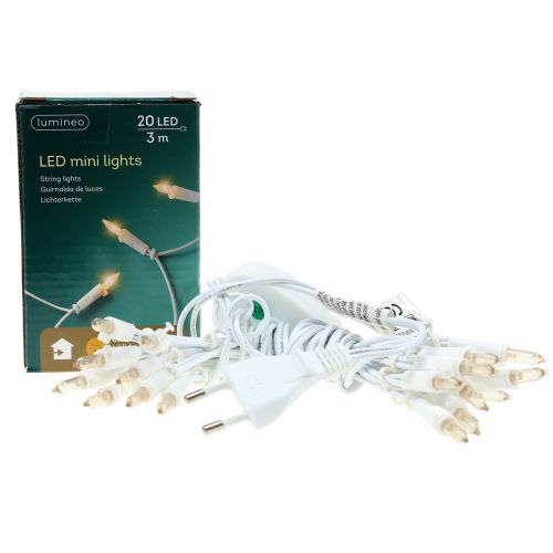 Floristik24 LED mini kæde 20L hvid varm hvid 3m