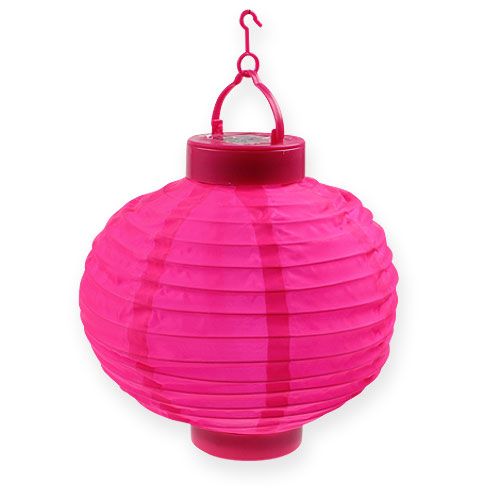 Floristik24 Lampion LED med solcelle 20cm pink