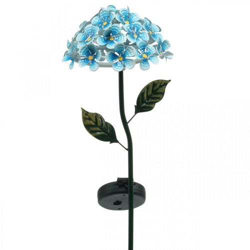LED-krysantemum, lysende dekoration til haven, metaldekoration blå L55cm Ø15cm