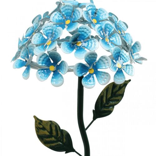 Floristik24 LED-krysantemum, lysende dekoration til haven, metaldekoration blå L55cm Ø15cm