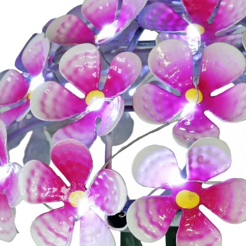Floristik24 Solblomst, LED havedekoration, dekorativ krysantemum pink L55cm Ø15cm